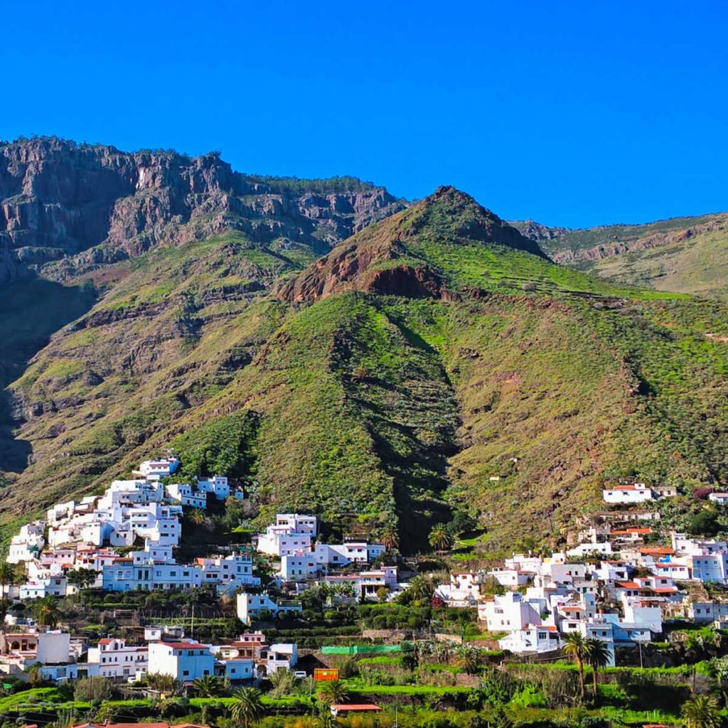 Postcard view of Agaete, Spain