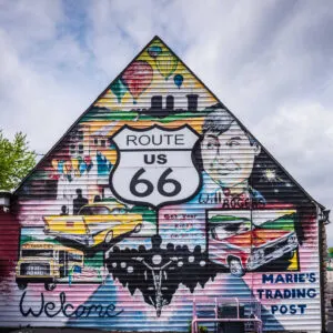 Route 66 mural in Tulsa, OK