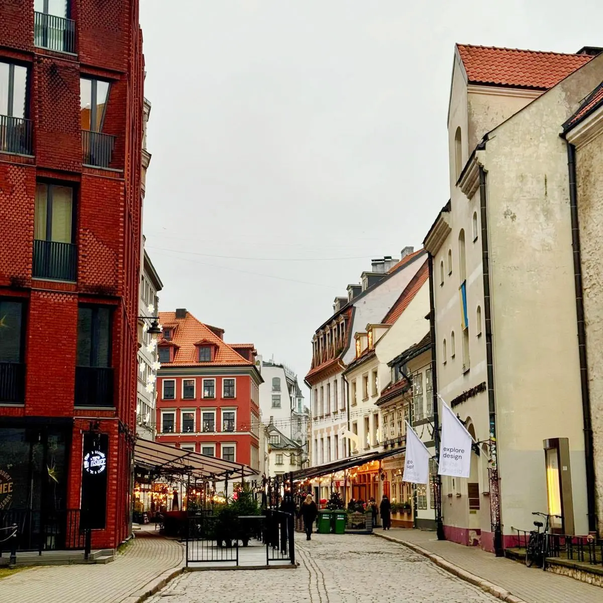 Sidewalk cafes in Riga, Latvia