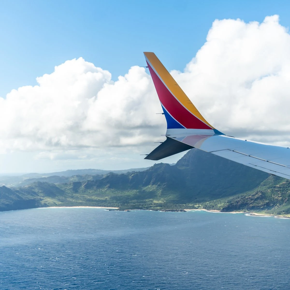 Southwest flying over Hawaii
