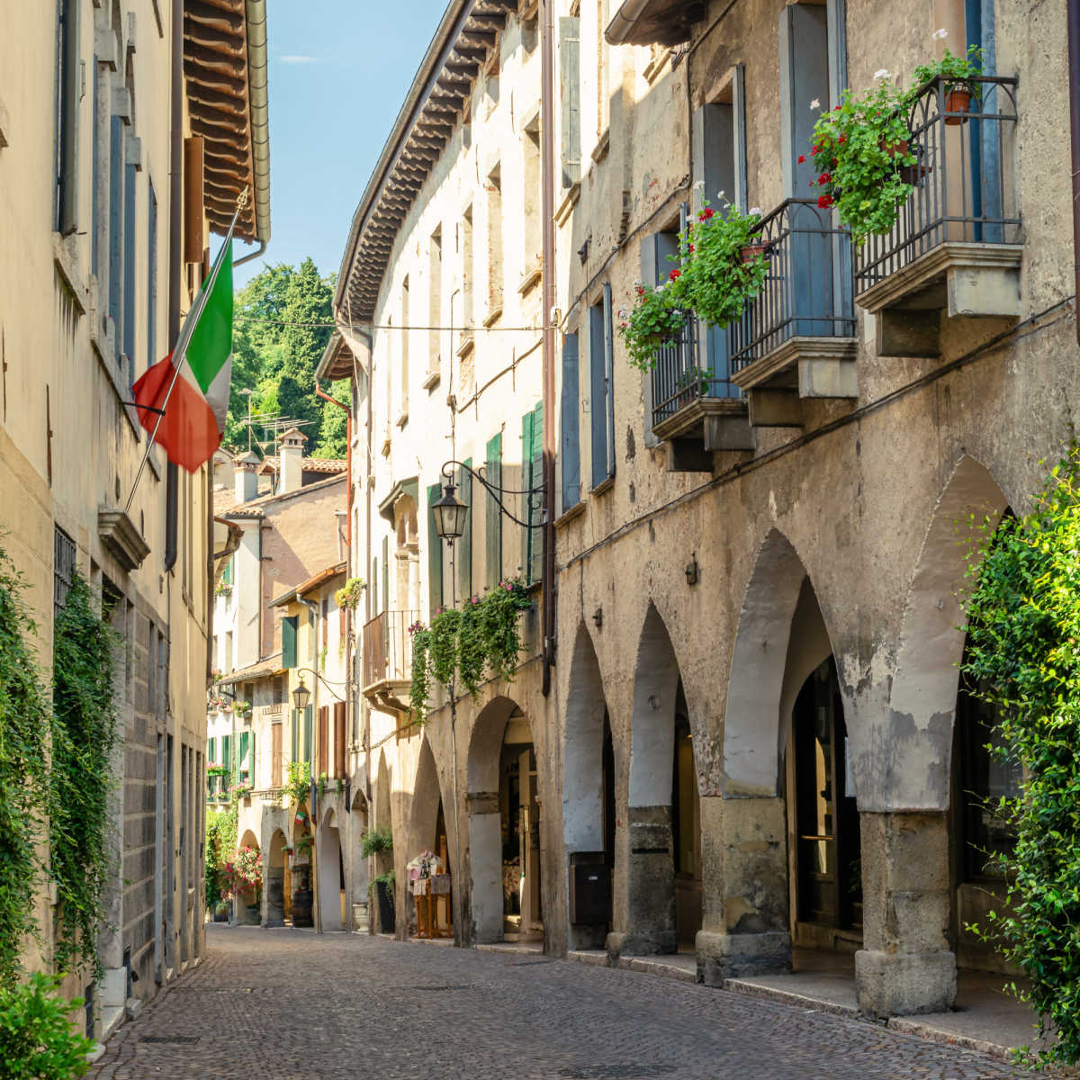 The ancient village of Asolo, Italy in summer