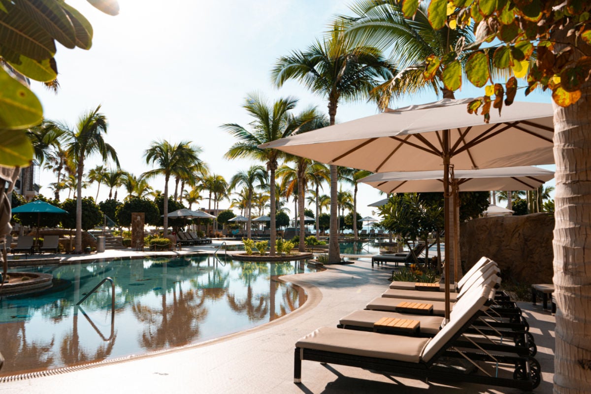 View of pool area at Villa La Valencia in Los Cabos