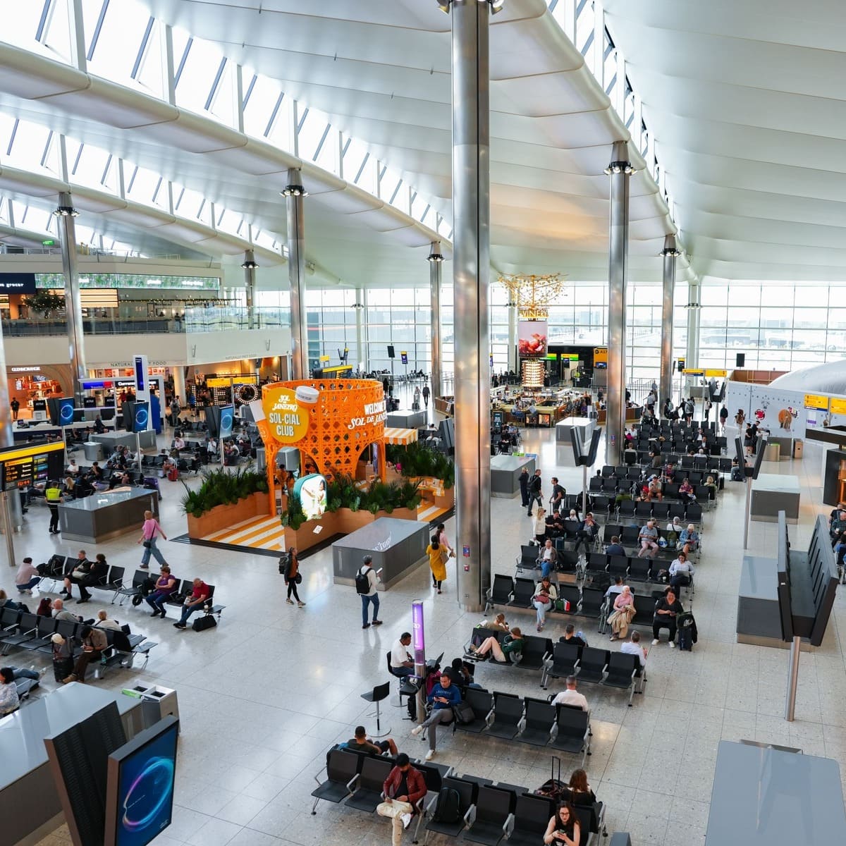 A Busy Terminal In London Heathrow