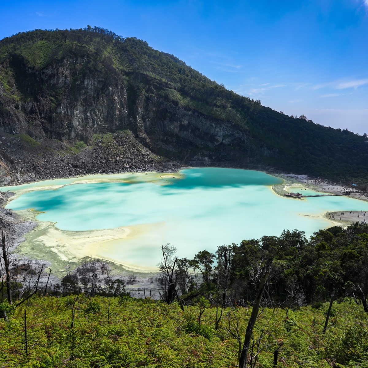 Acid lake in Bandung, Indonesia