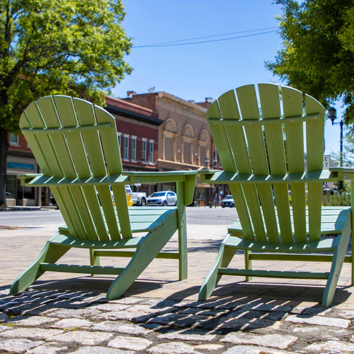 Adirondack chairs in dowtown Macon, GA