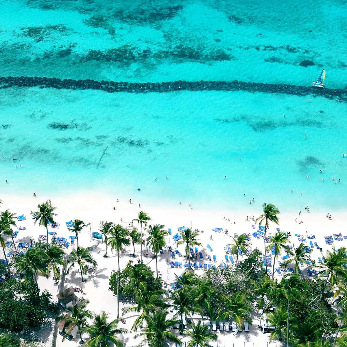 Aerial View Of A Caribbean Beach In La Romana, Dominican Republic