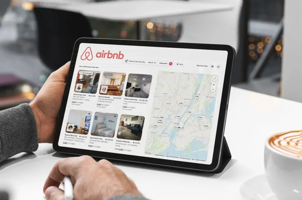 Airbnb Booking on tablet.