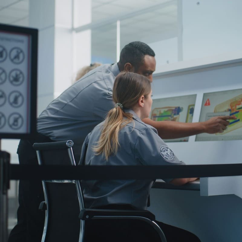 Bag Controlers In An Airport