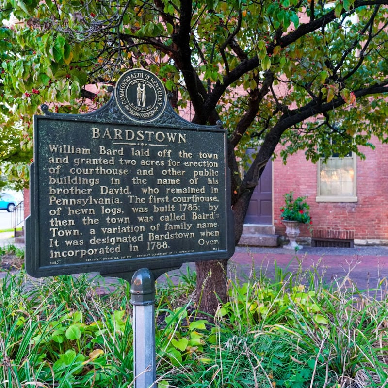 Bardstown, KY historical plaque