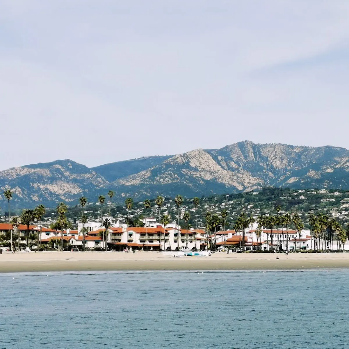 Carpinteria, CA coastline and mountains