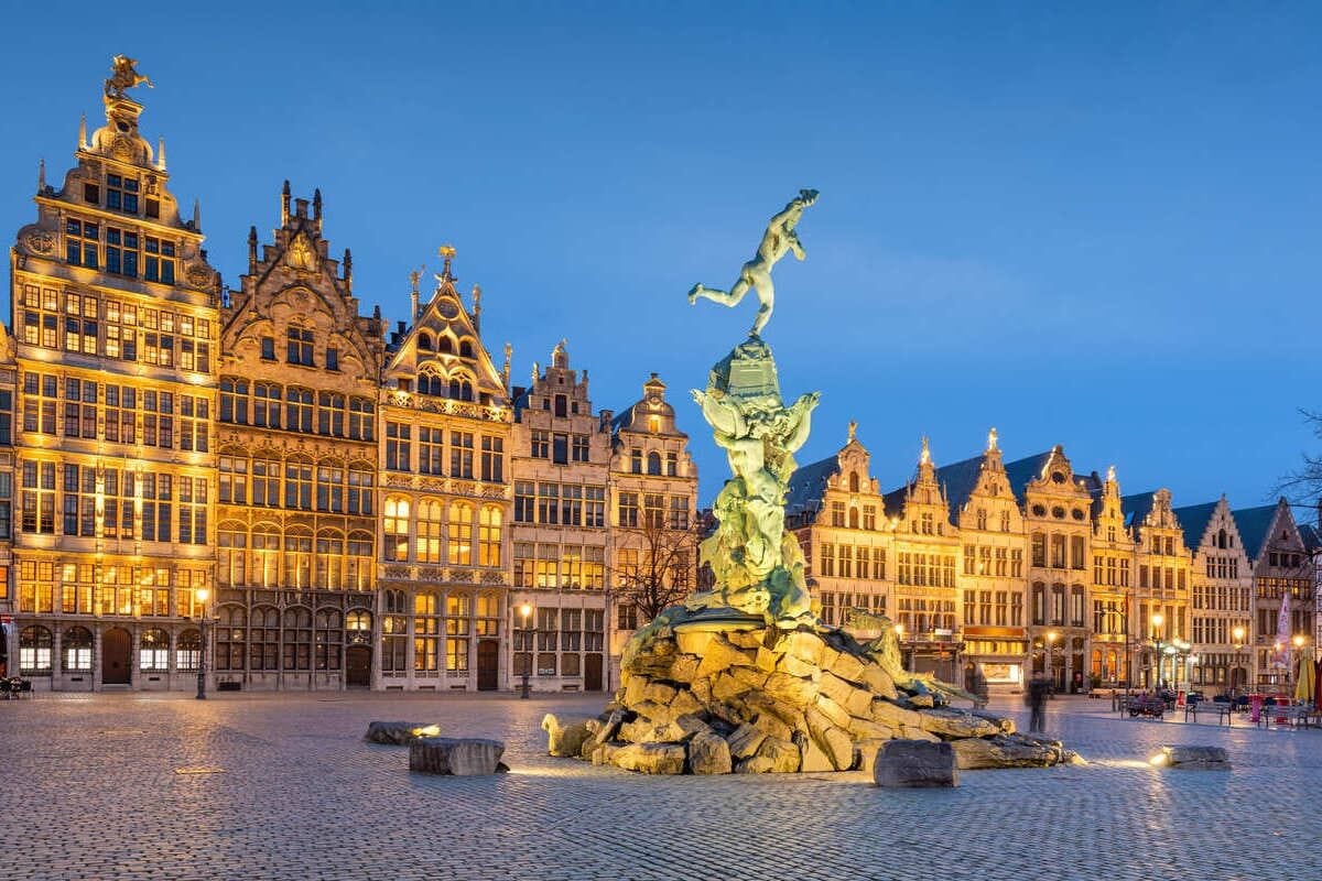 Central Square In Antwerp, Belgium
