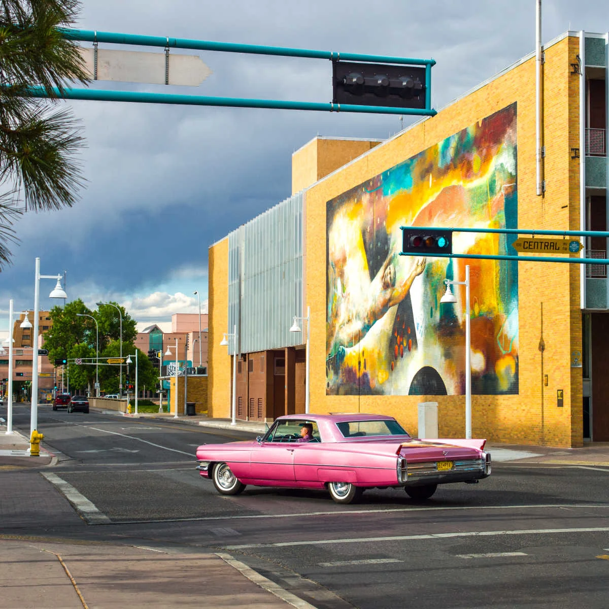 Classic car cruising Downtown Albuquerque, NM