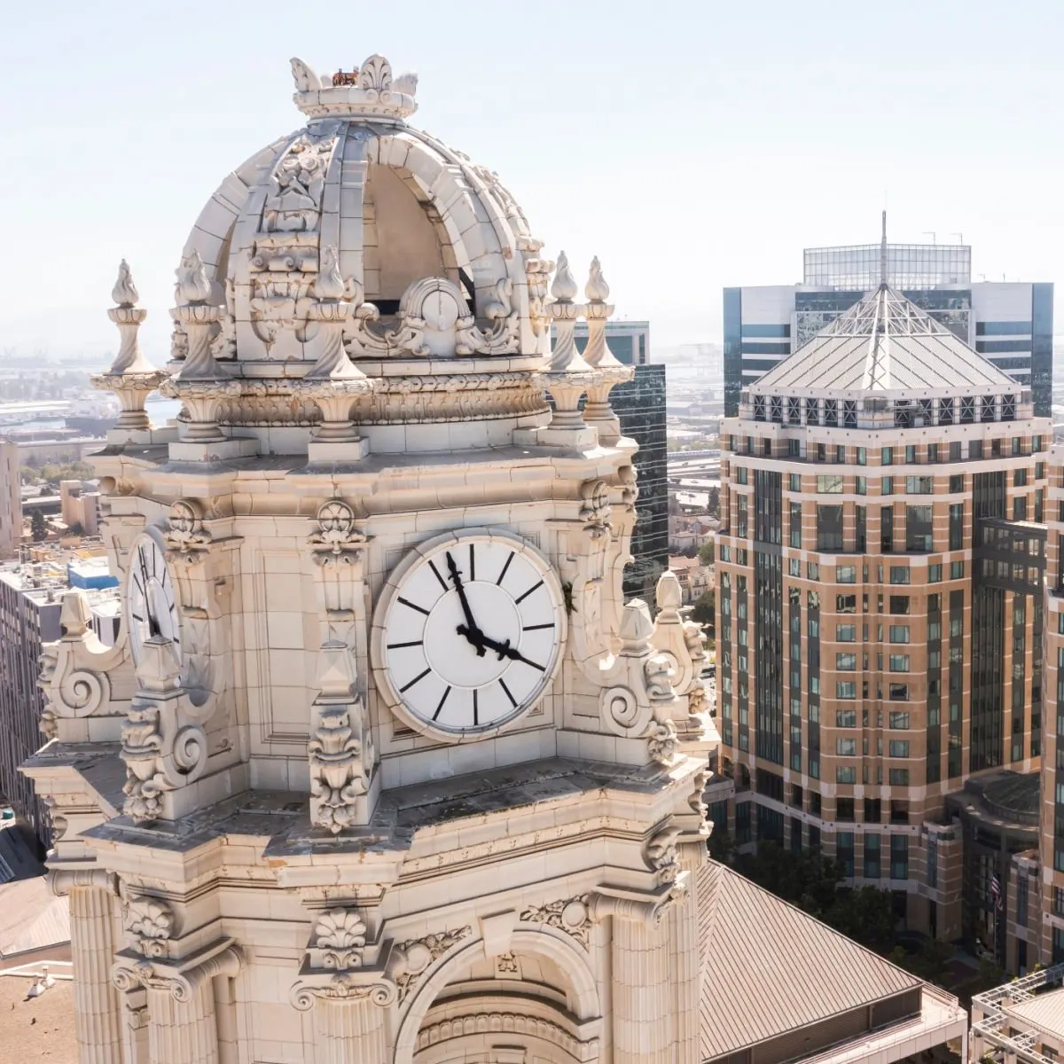 Close-up of downtown Oakland, California skyline