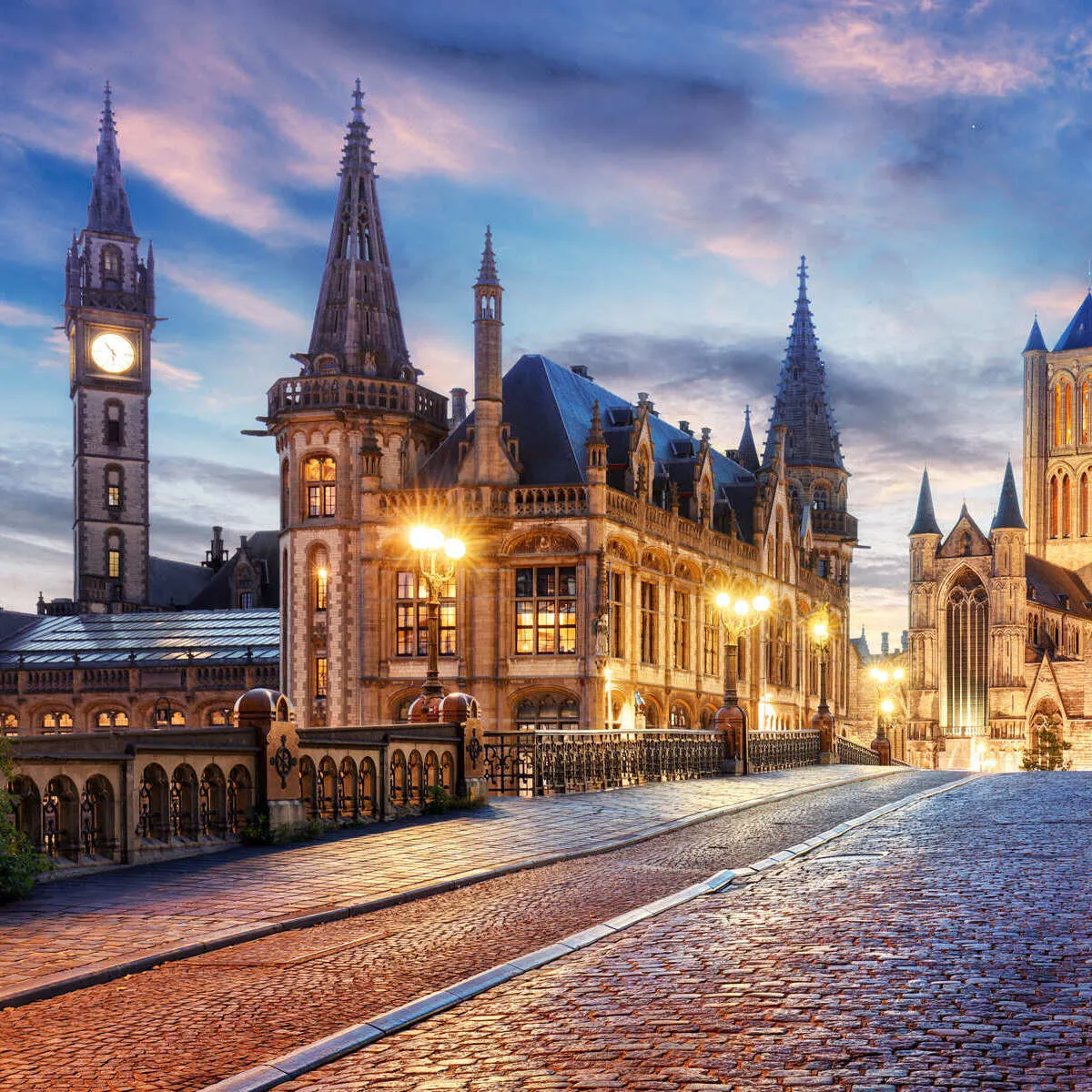 Ghent, Belgium At Night
