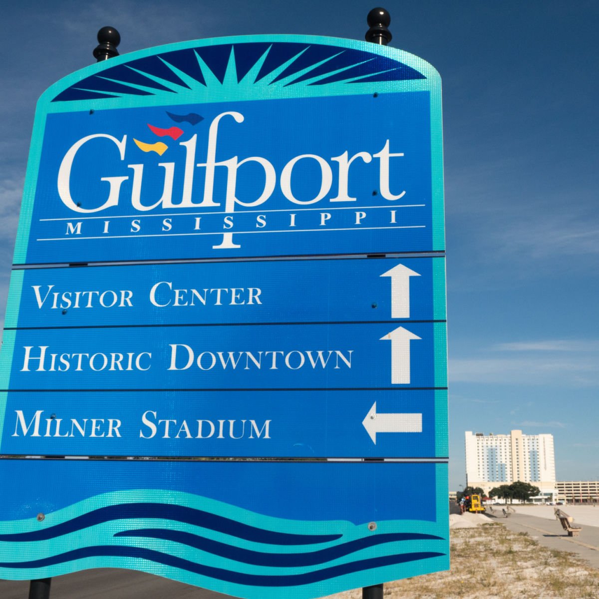 Gulfport, MS directional sign