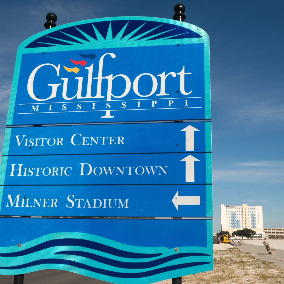 Gulfport, MS directional sign