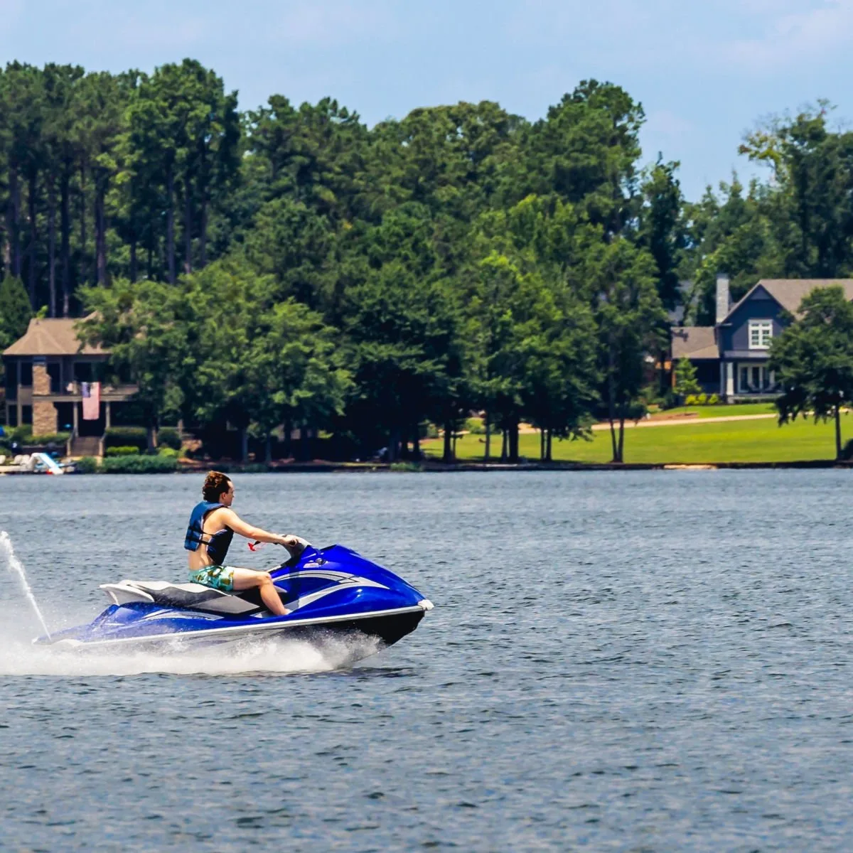Jet-skiing Lake Oconee in summer
