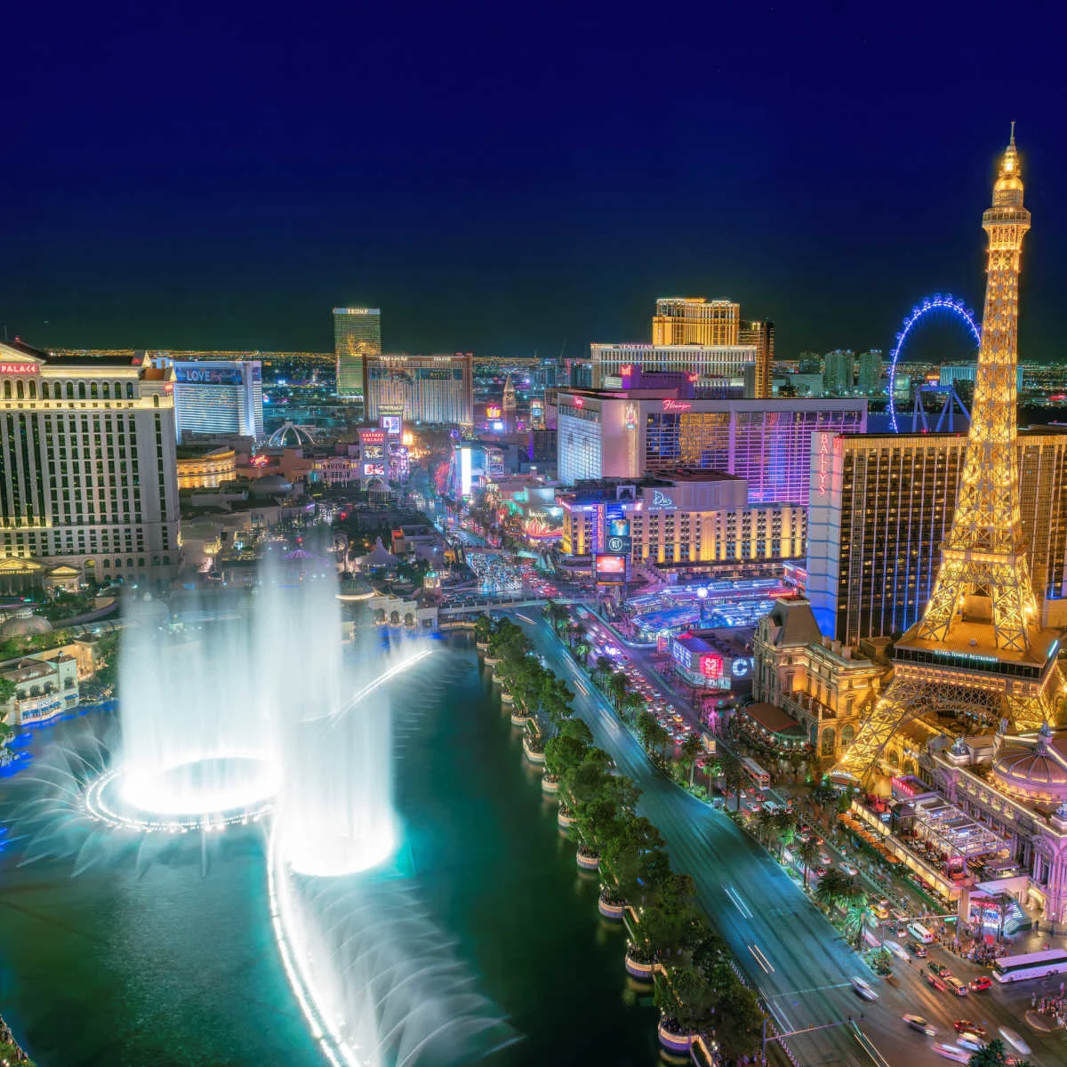 Las Vegas Strip illuminated at night