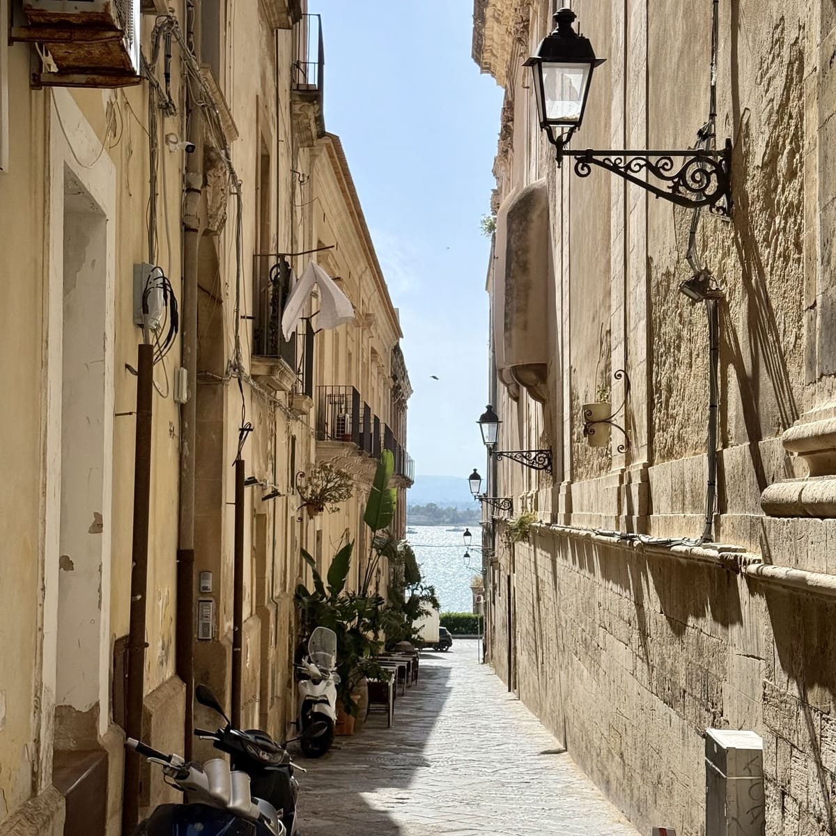 Narrow Street In Ortigia, Syracuse, Sicily, Italy