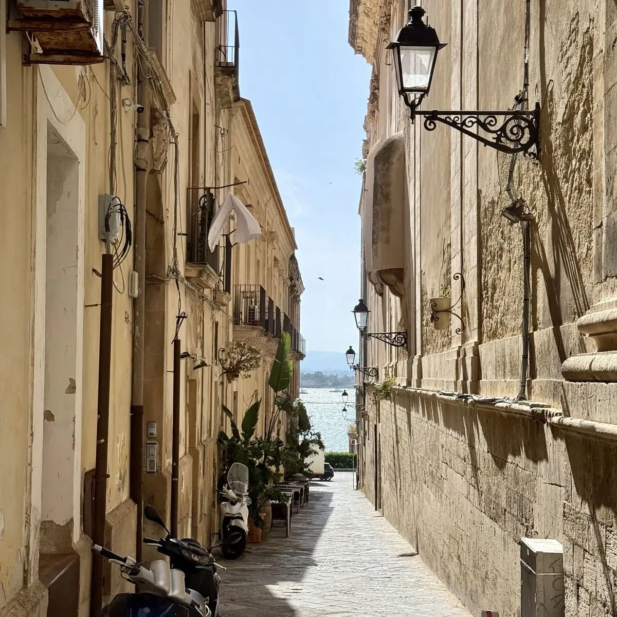 Narrow Street In Ortigia, Syracuse, Sicily, Italy