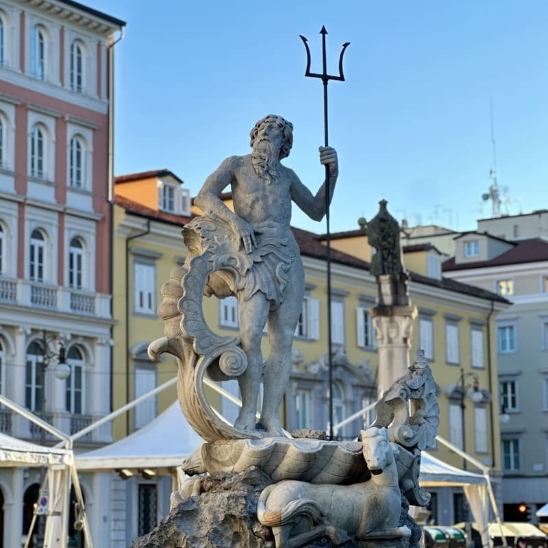 Neptune Sculpture In Trieste, Italy