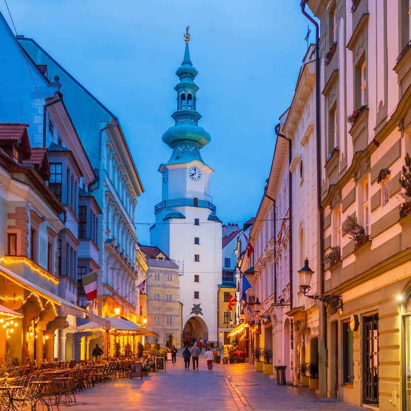 Old Town Bratislava At Night, Slovakia