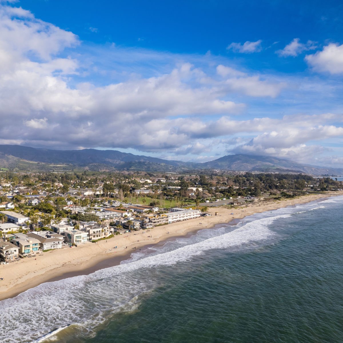 Panoramic view of Carpinteria, CA coast
