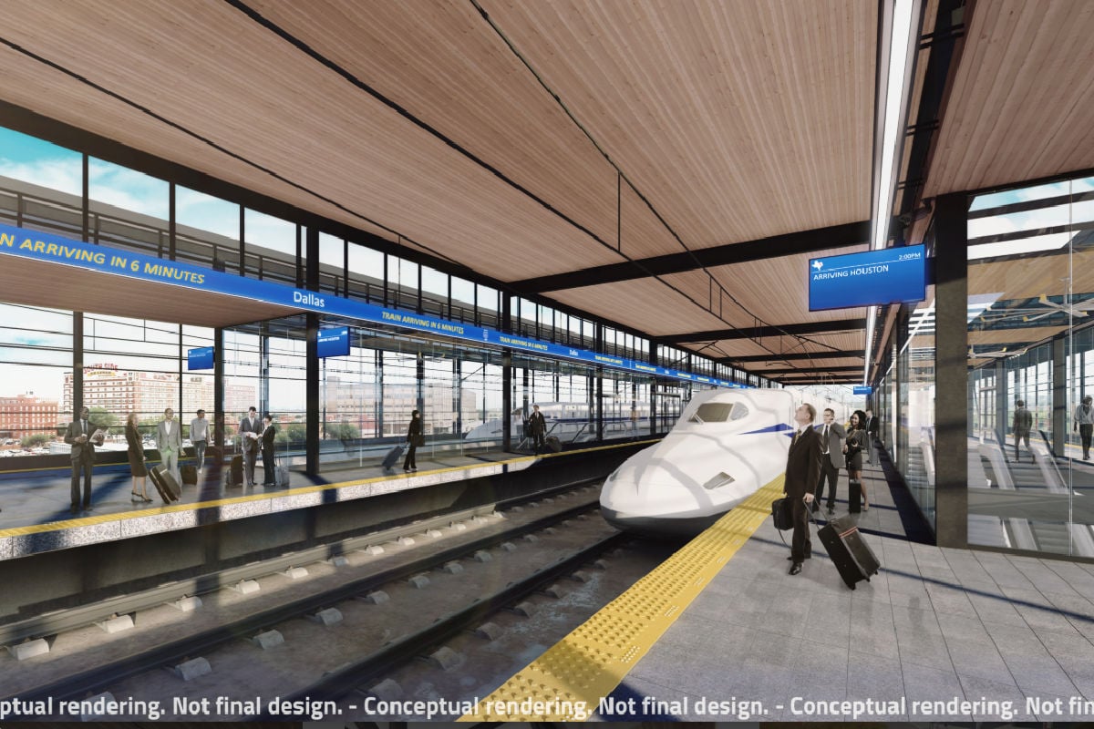 Texas High Speed Rail Rendering