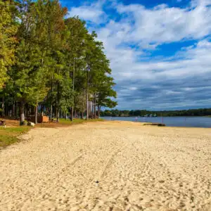 The banks of Lake Tobesofkee in Georgia
