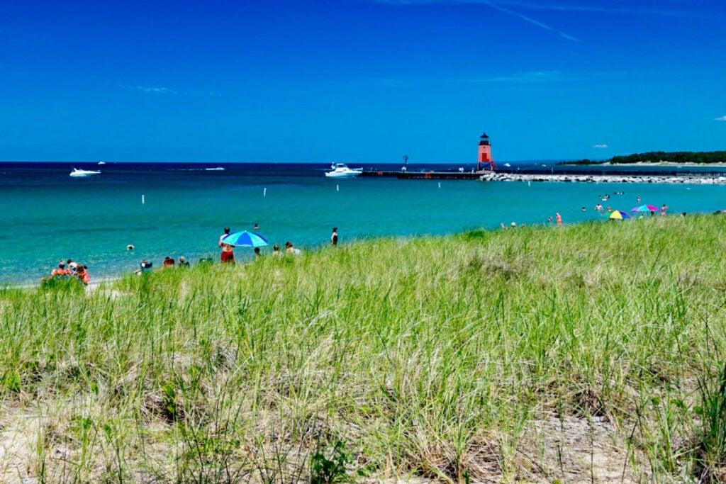 Summer beach day in Charlevoix, MI