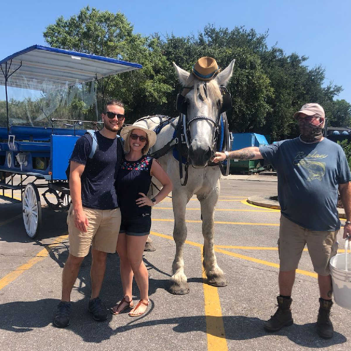 Travel Off Path's Tyler & Liz Fox enjoying carriage ride in Beaufort, SC