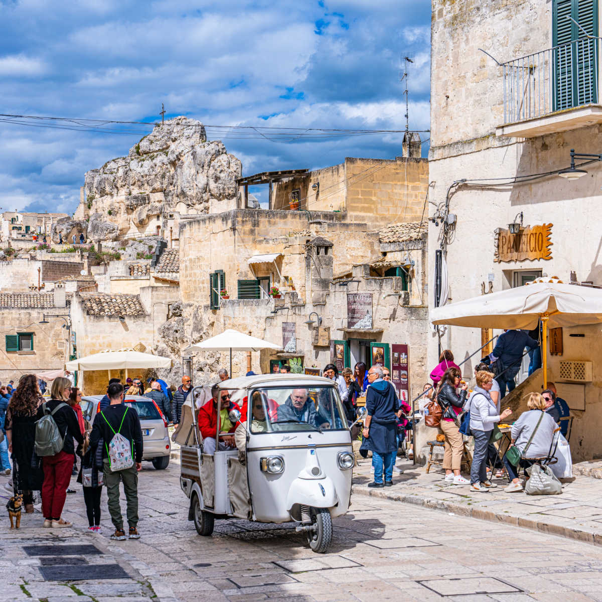 Tuk-tuk in Matera, Italy