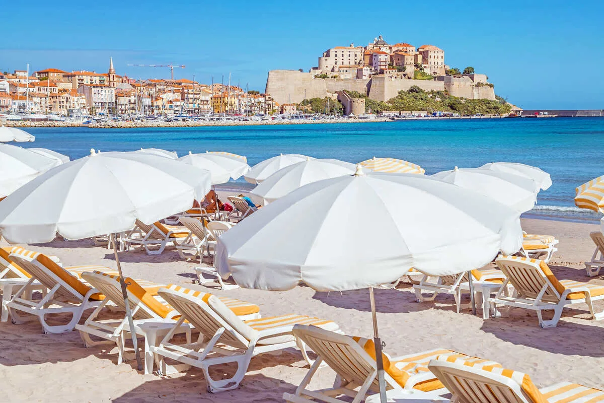 Beach Club Overlooking Calvi, Corsica, France