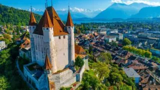 Panoramic View Of Schloss Thun, Switzerland