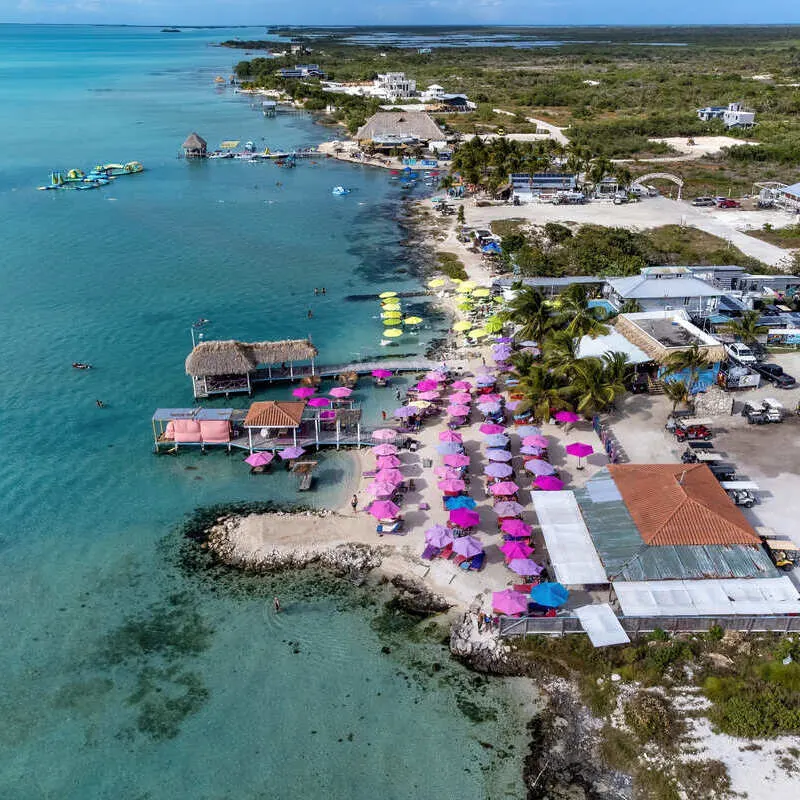 Aerial View Of Ambergris Caye, Belize