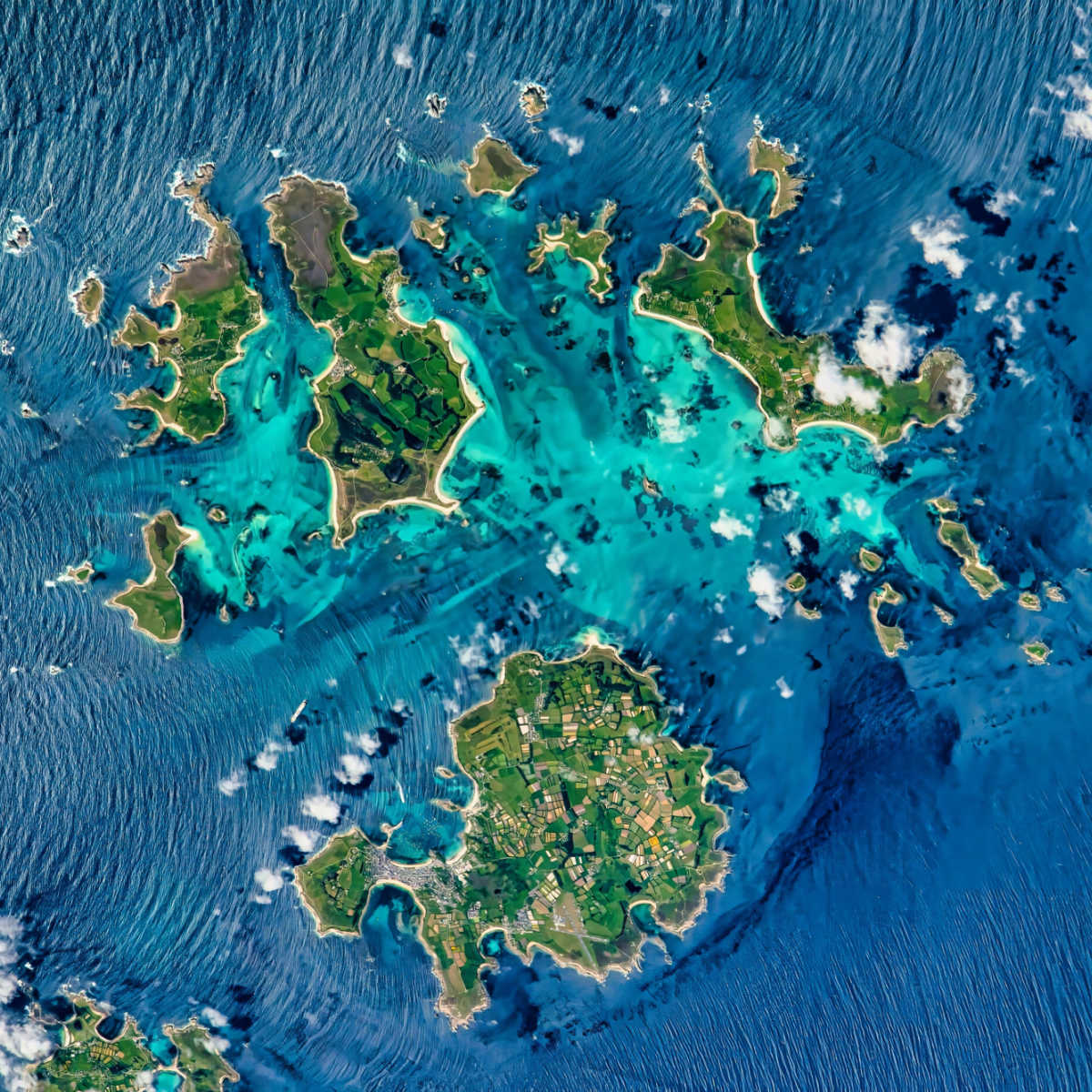 Aerial view of Isles of Scilly