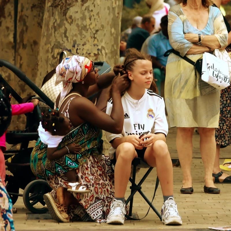 African Braider In Marseille, France