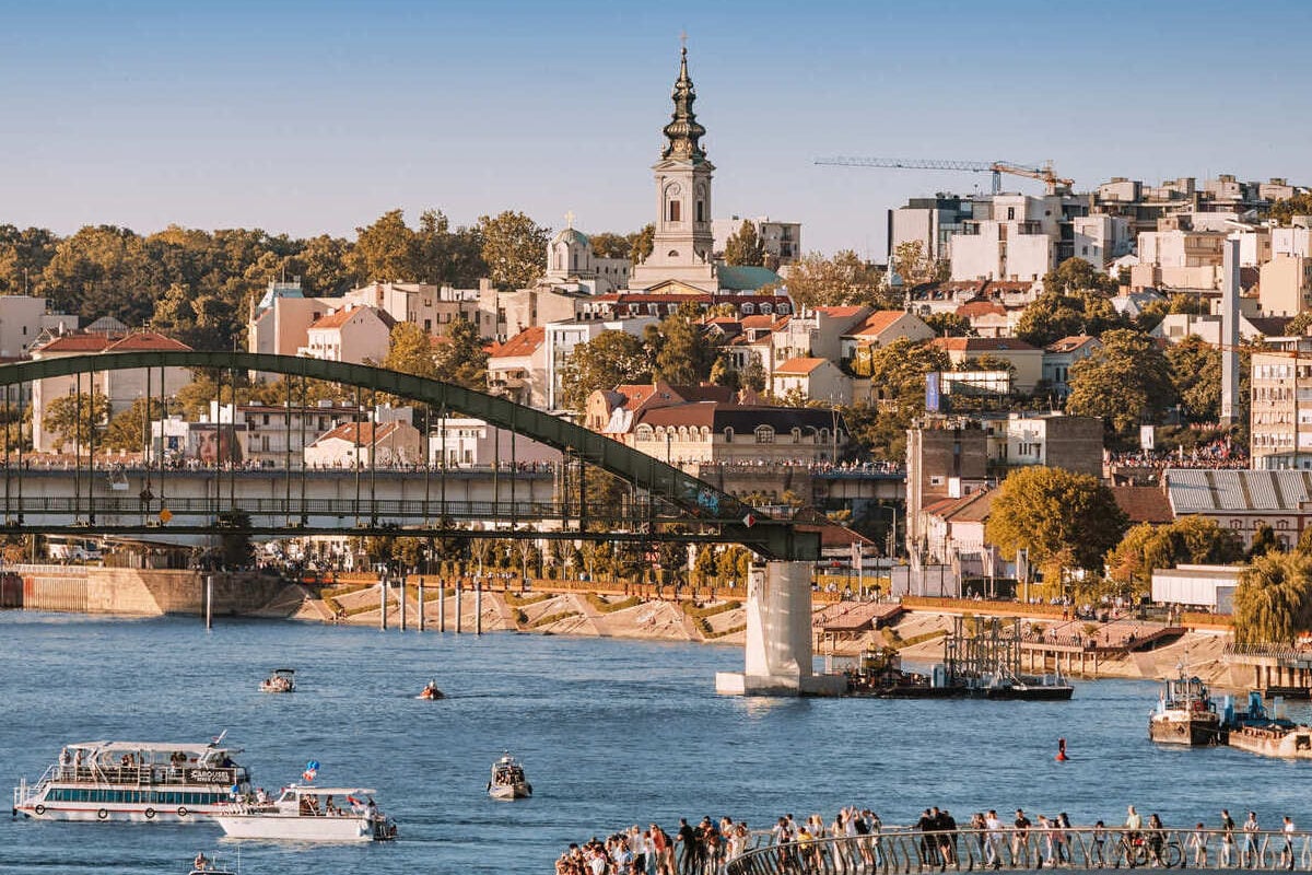 Busy Waterfront In Belgrade, Serbia
