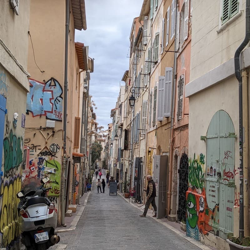 Graffiti In An Alleyway In Le Panier, Marseille, France