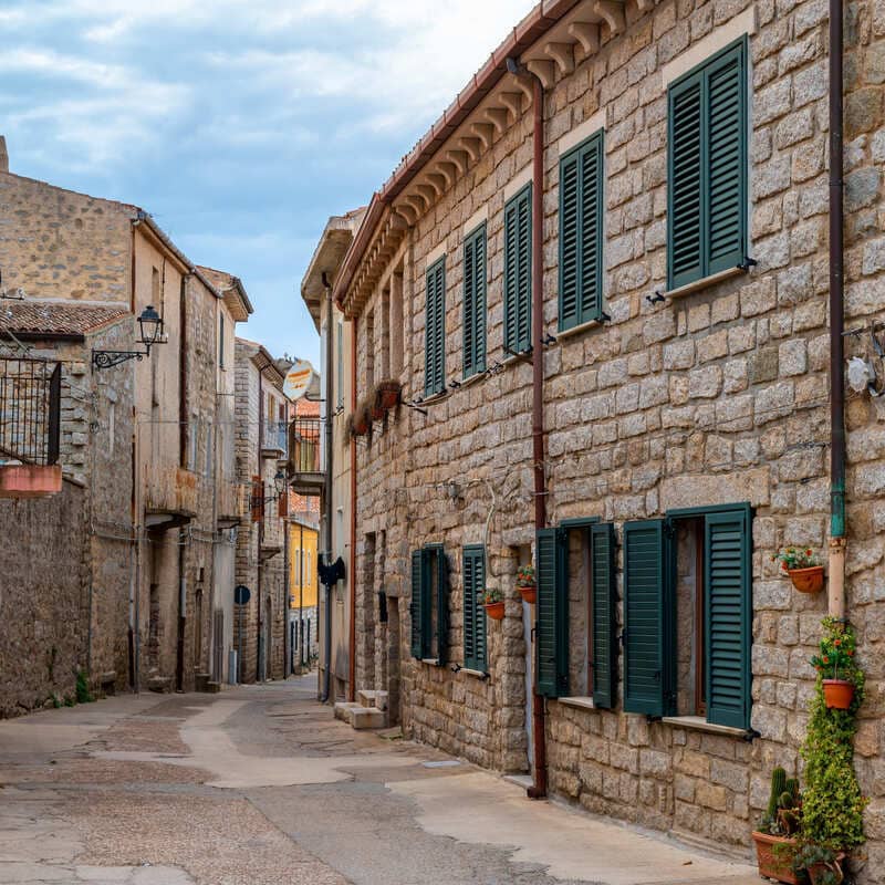 Historic Old Houses In Tempio Pausania, Sardinia