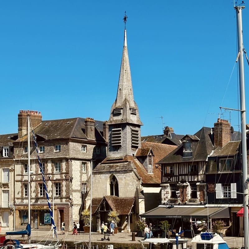 Historic Waterfront In The Vieux-Bassin Of Honfleur, Normandy, France