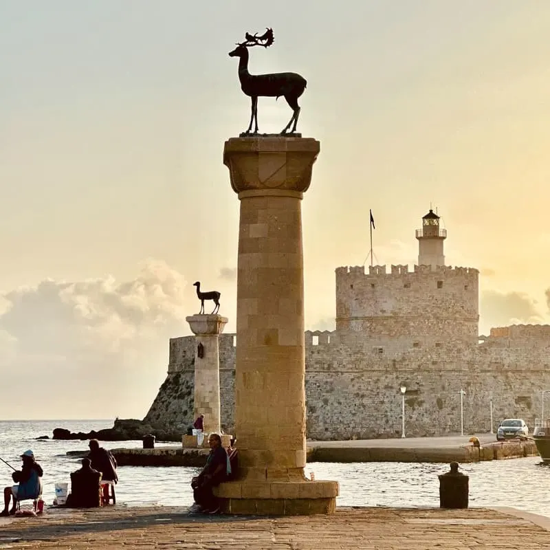 Mandraki Harbour In Rhodes, Greece