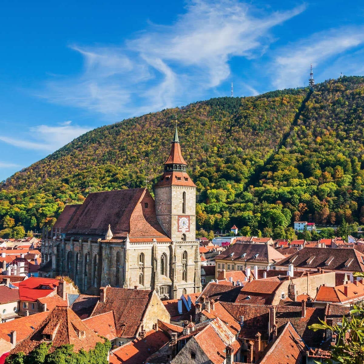 Panoramic View Of Brasov Old Town, Romania