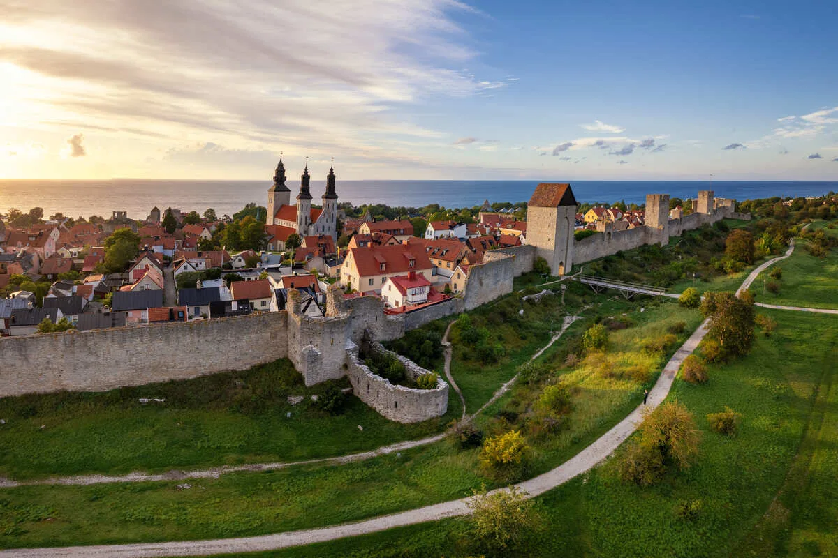 Panoramic View Of Visby Old Town, Gotland, Sweden