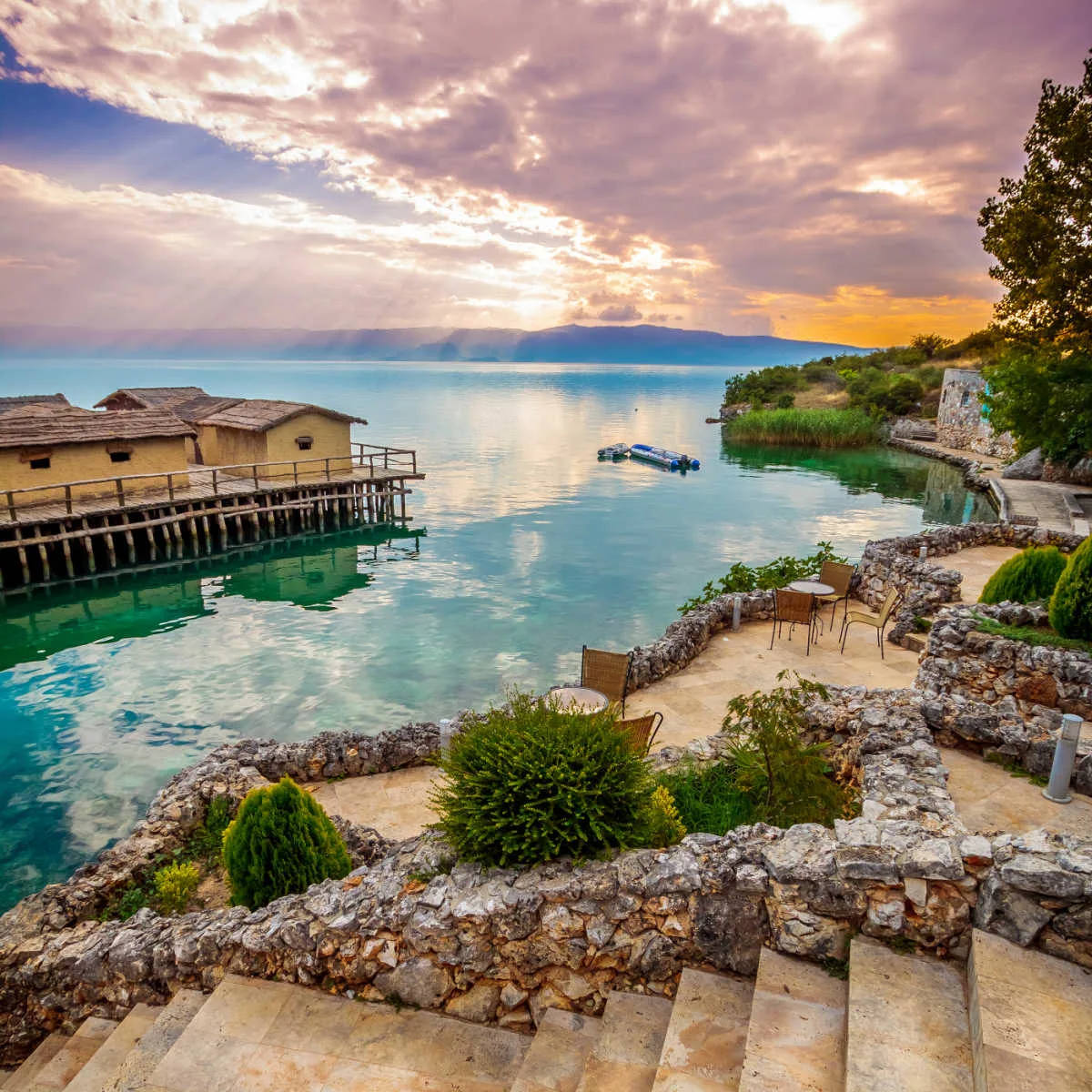 Steps to Lake Ohrid, North Macedonia