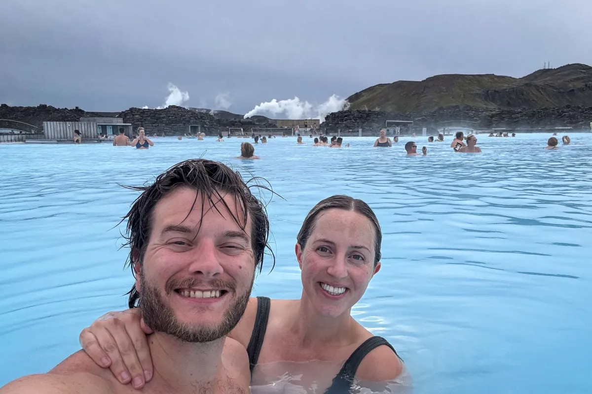 Tyler Fox and Liz Fox at the Blue Lagoon in Iceland