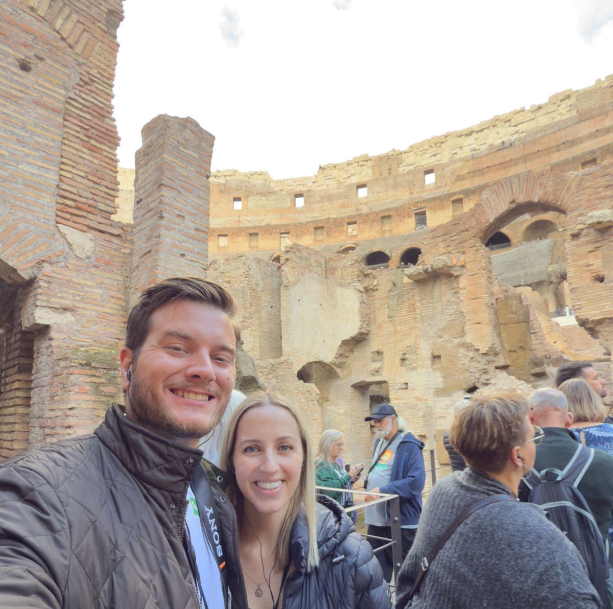 Tyler Fox and Liz Fox at the Colosseum in Rome