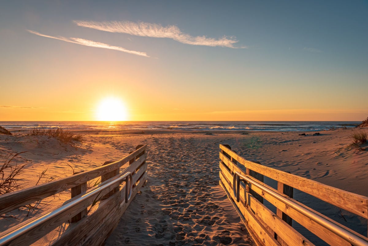 View of sunrise from Ocracoke Island.