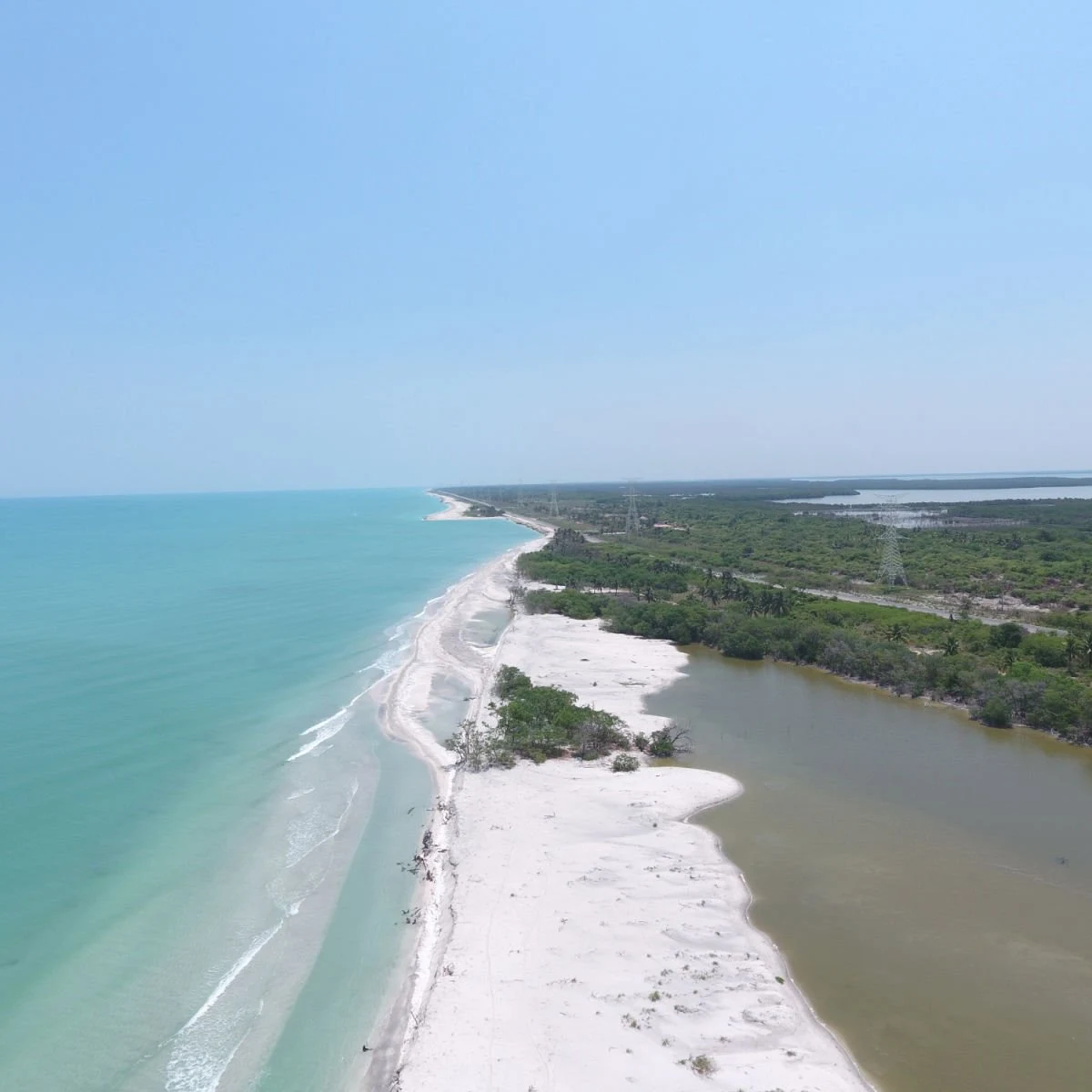 White-sand beach in Campeche, MX