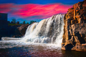 Cotton-candy skies over Sioux Falls, SD